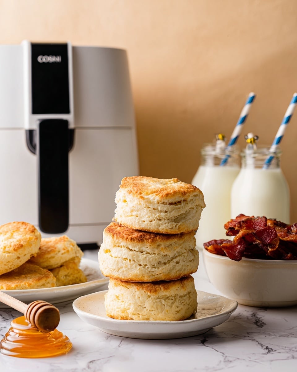 Easy Buttermilk Biscuits in the Air Fryer Recipe - Recipe Image