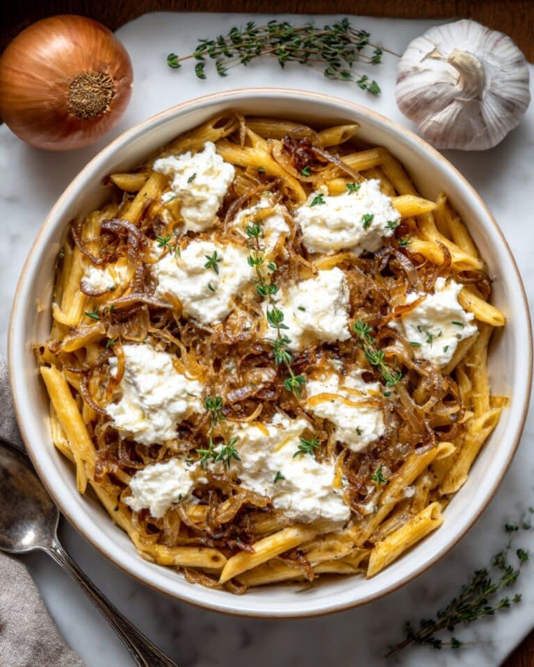 Balsamic Onion & Goat’s Cheese Pasta Bake Recipe