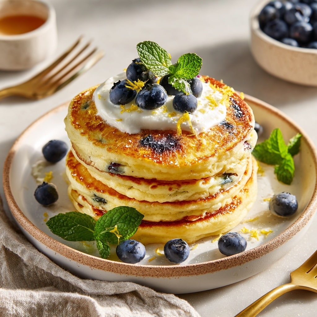 Blueberry Lemon Ricotta Pancakes Recipe - Recipe Image