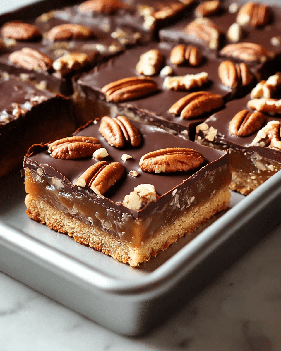 Decadent Turtle Bars Recipe - Recipe Image