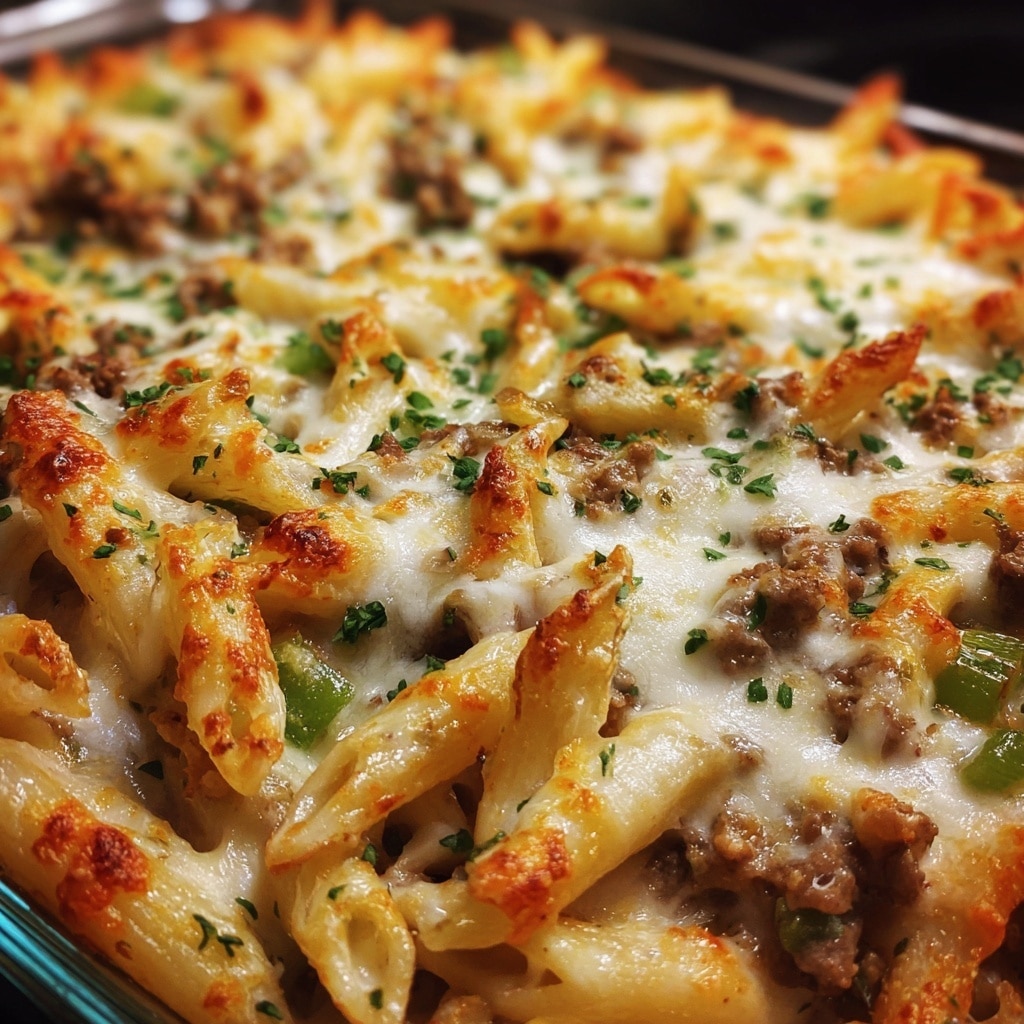 Beefy Cottage Cheese Baked Ziti Recipe - Recipe Image
