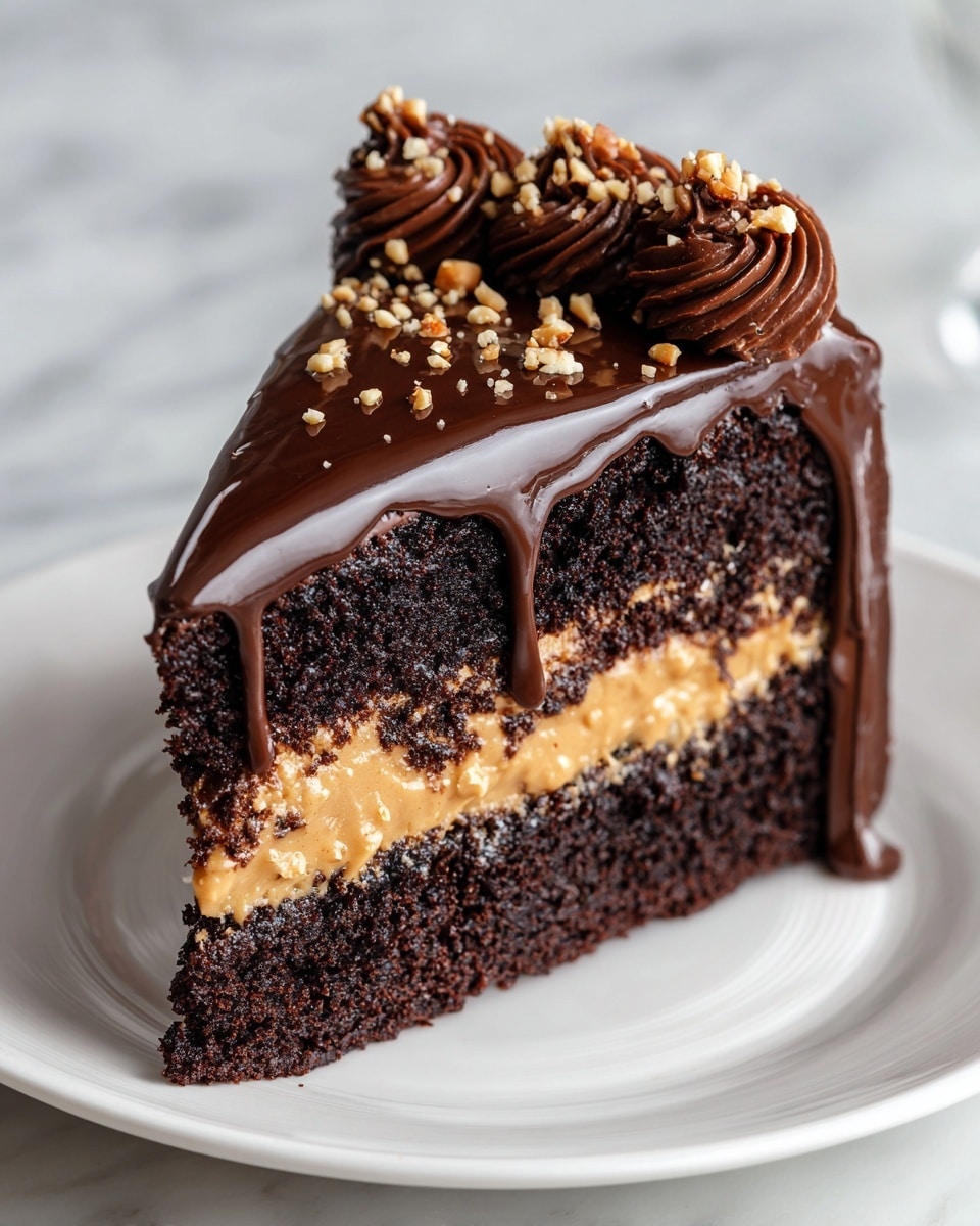 Chocolate Peanut Butter Ganache Cake Recipe - Recipe Image
