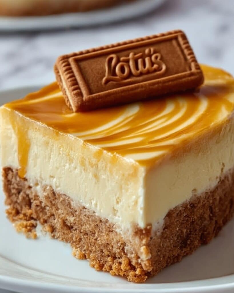 Creamy No Bake Biscoff Cheesecake with Crunchy Cookie Crust Recipe