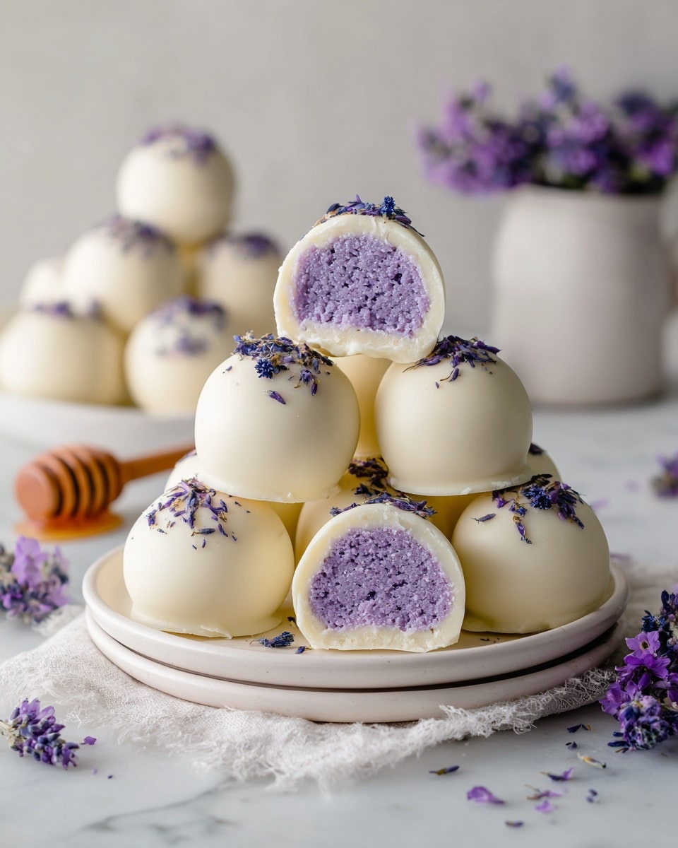 Honey Lavender White Chocolate Truffles Recipe - Recipe Image