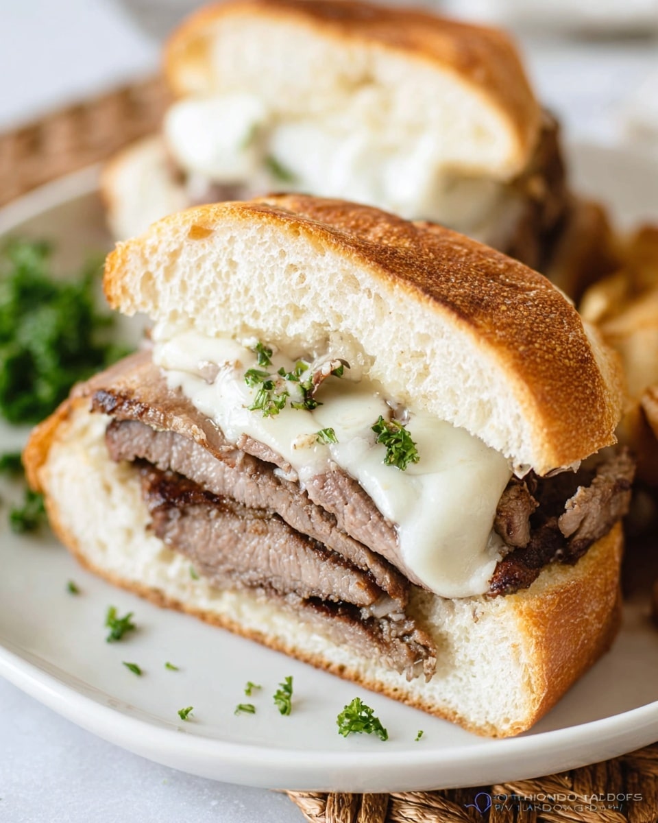Top Round Steak Sandwich with Mushrooms Recipe - Recipe Image