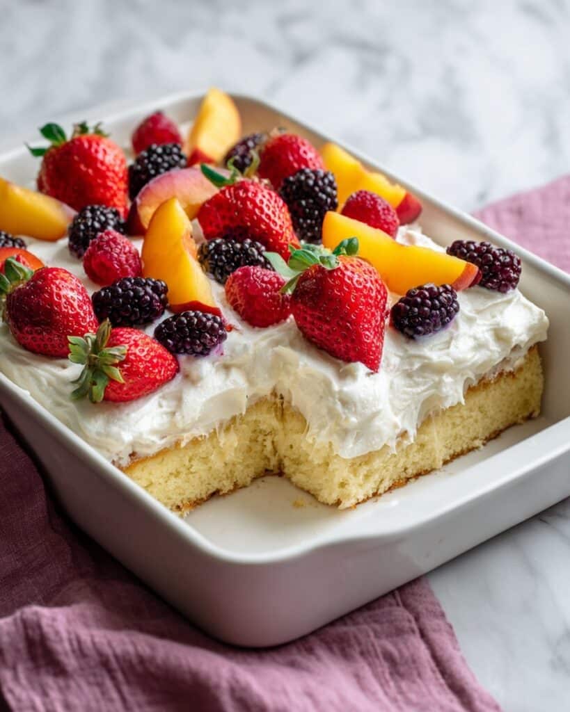 Easy Summer Cake with Fruit & Cream Recipe