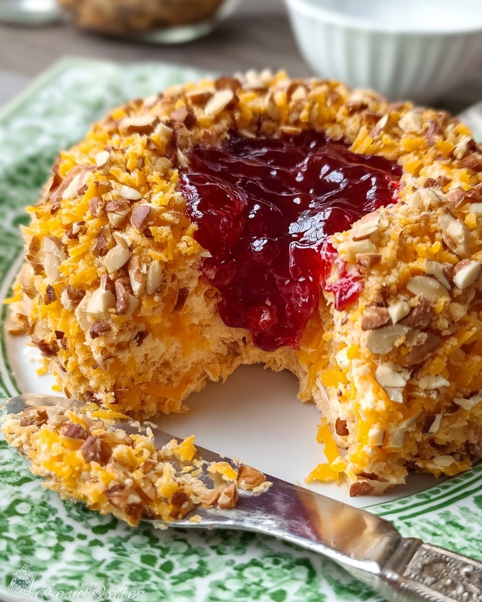 Pecan Cheddar Cheese Ring with Strawberry Preserves Recipe - Recipe Image