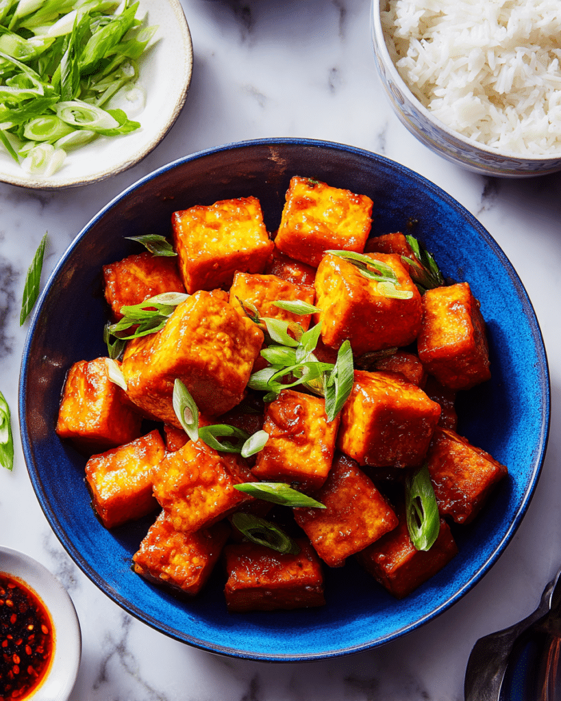 Gochujang Honey Glazed Fried Tofu Recipe