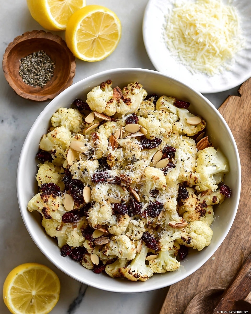Roasted Cauliflower Salad with Cranberries and Lemon-Dijon Dressing Recipe - Recipe Image