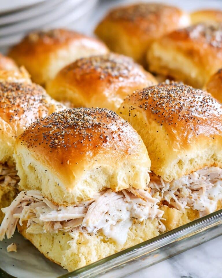 Shredded Chicken Sliders with Honey Dijon Poppy Seed Glaze Recipe