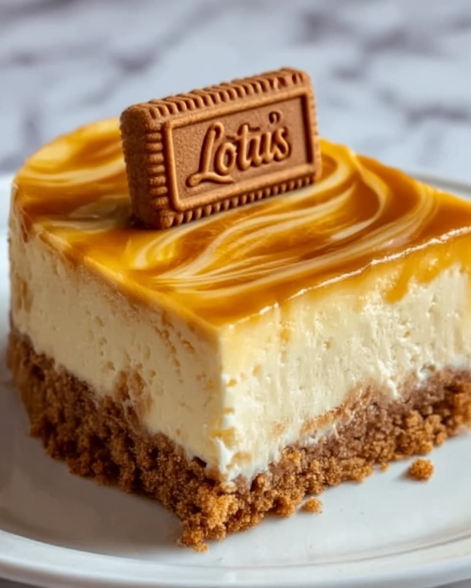 Creamy No Bake Biscoff Cheesecake with Crunchy Cookie Crust Recipe - Recipe Image