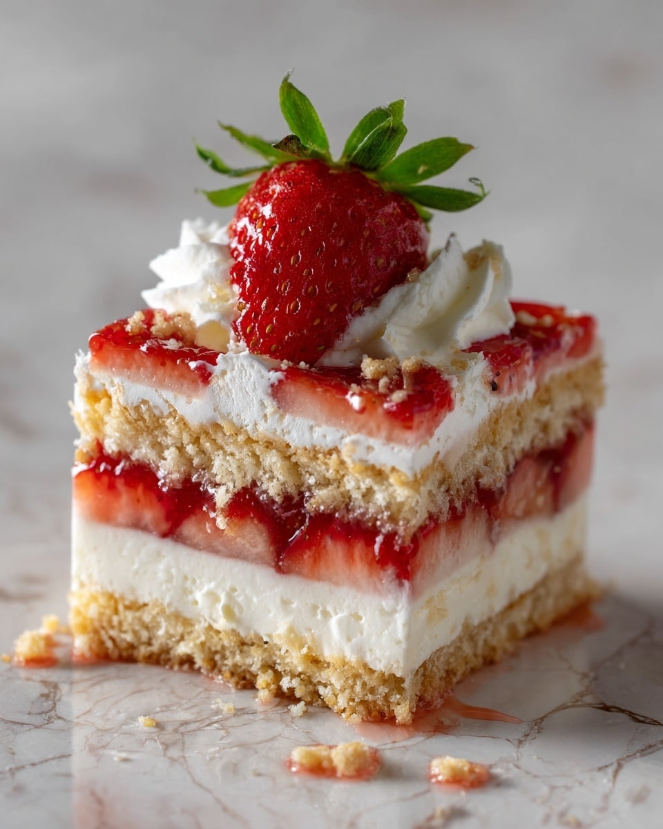 Strawberry Shortcake with Fresh Strawberry Topping and Whipped Cream Recipe - Recipe Image