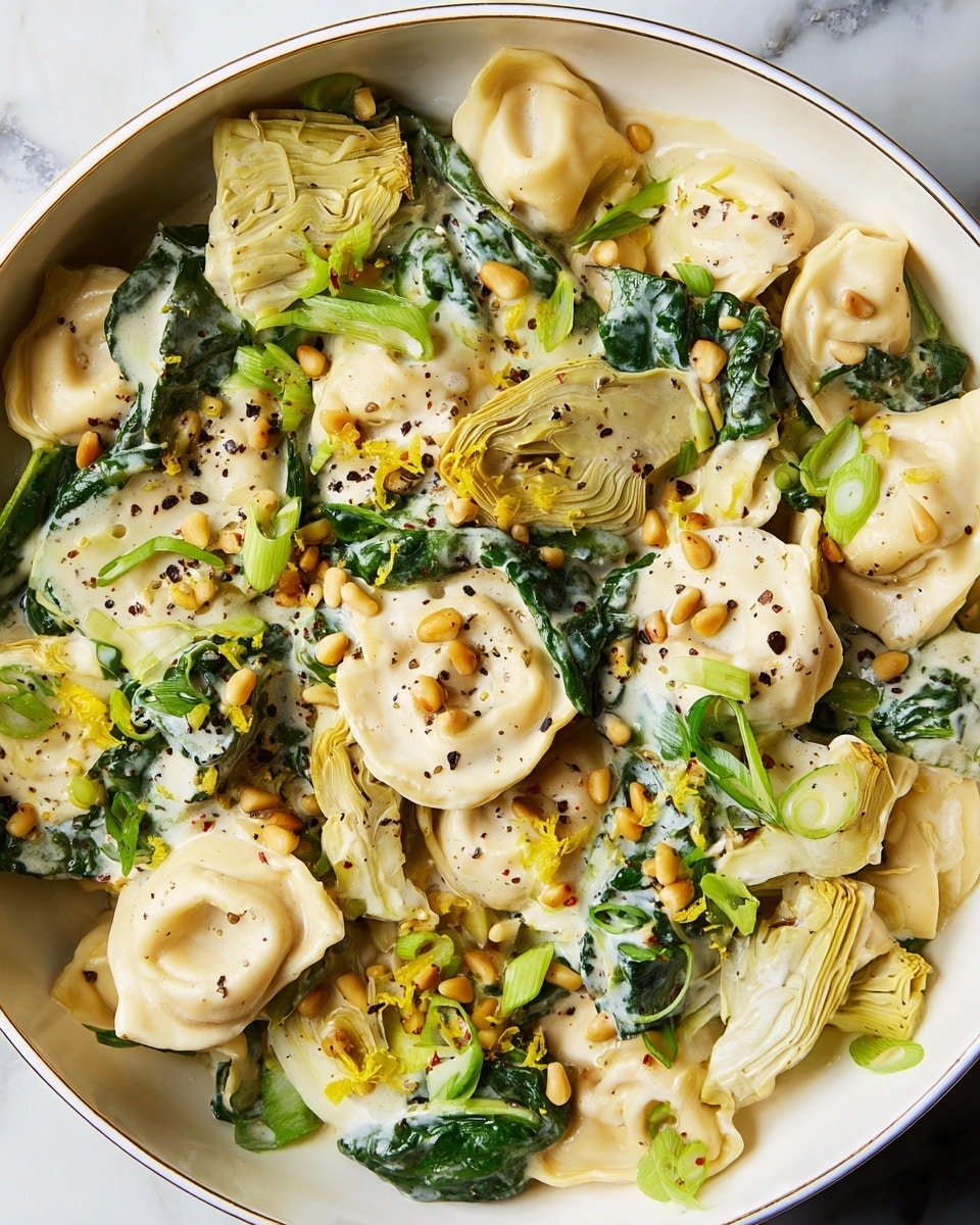 One-Pot Creamy Tortellini & Greens Recipe - Recipe Image