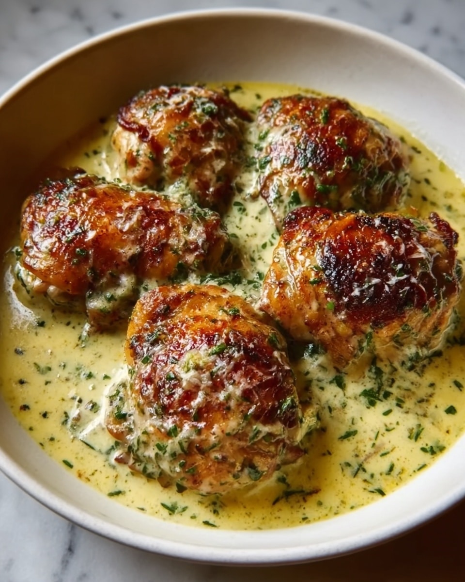 Bobby Flay Chicken Thighs with Creamy Garlic Sauce Recipe - Recipe Image