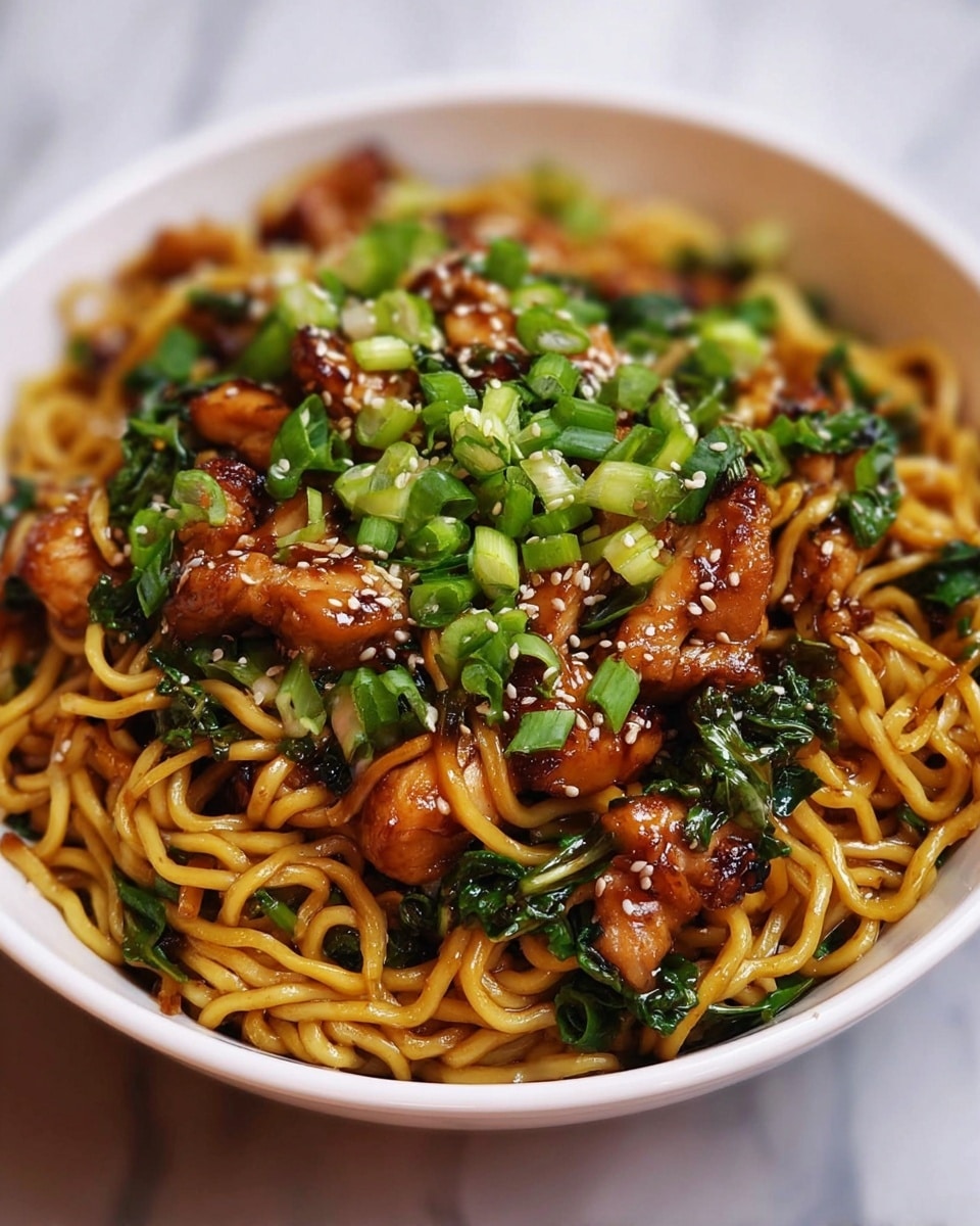 Sticky Garlic Chicken Noodles Recipe - Recipe Image