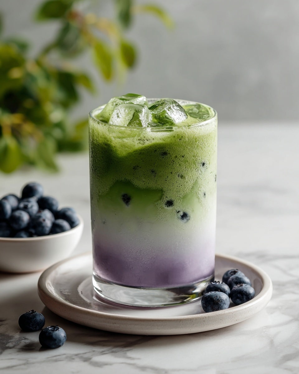 Iced Blueberry Matcha Latte Recipe - Recipe Image