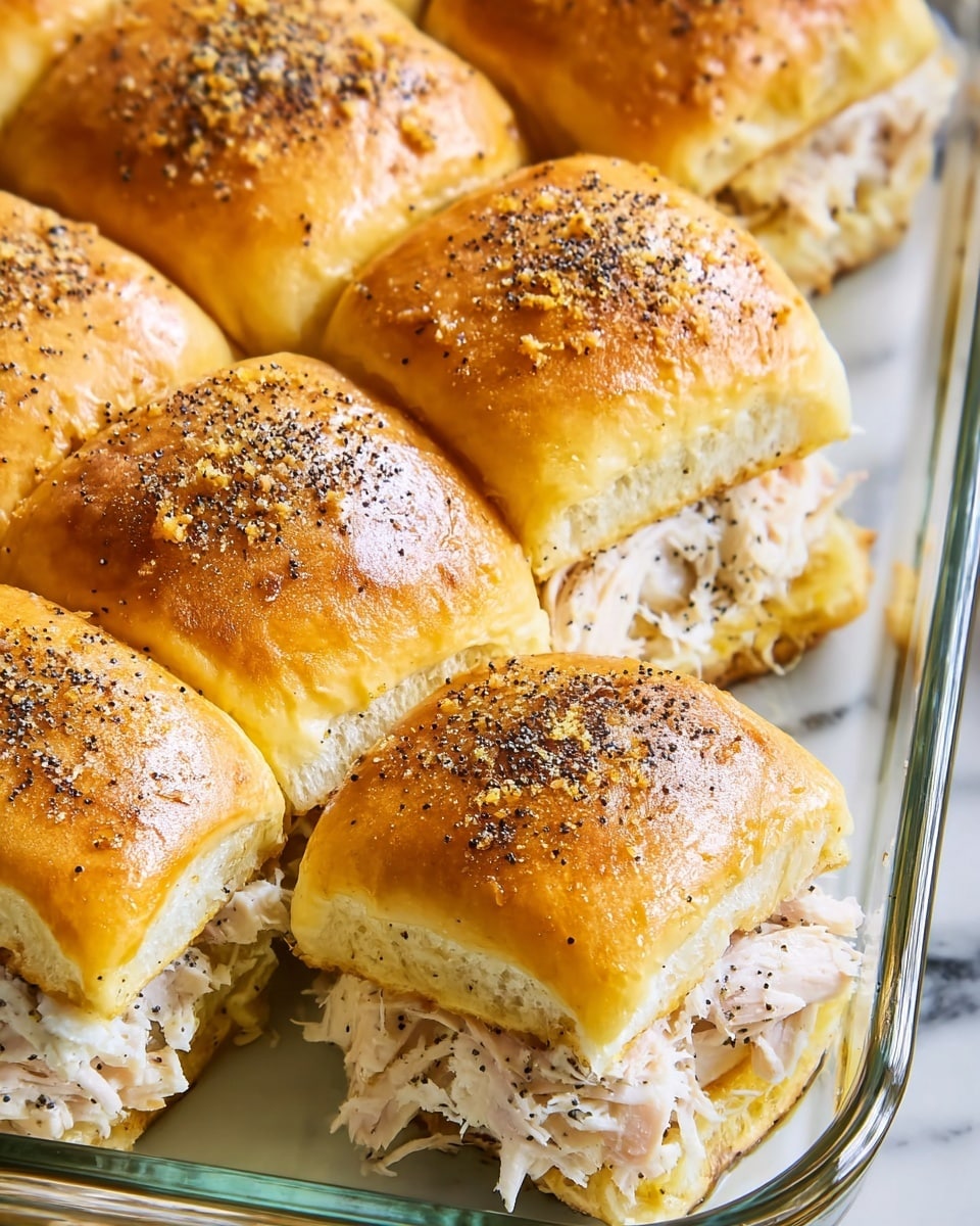 Shredded Chicken Sliders with Honey Dijon Poppy Seed Glaze Recipe - Recipe Image